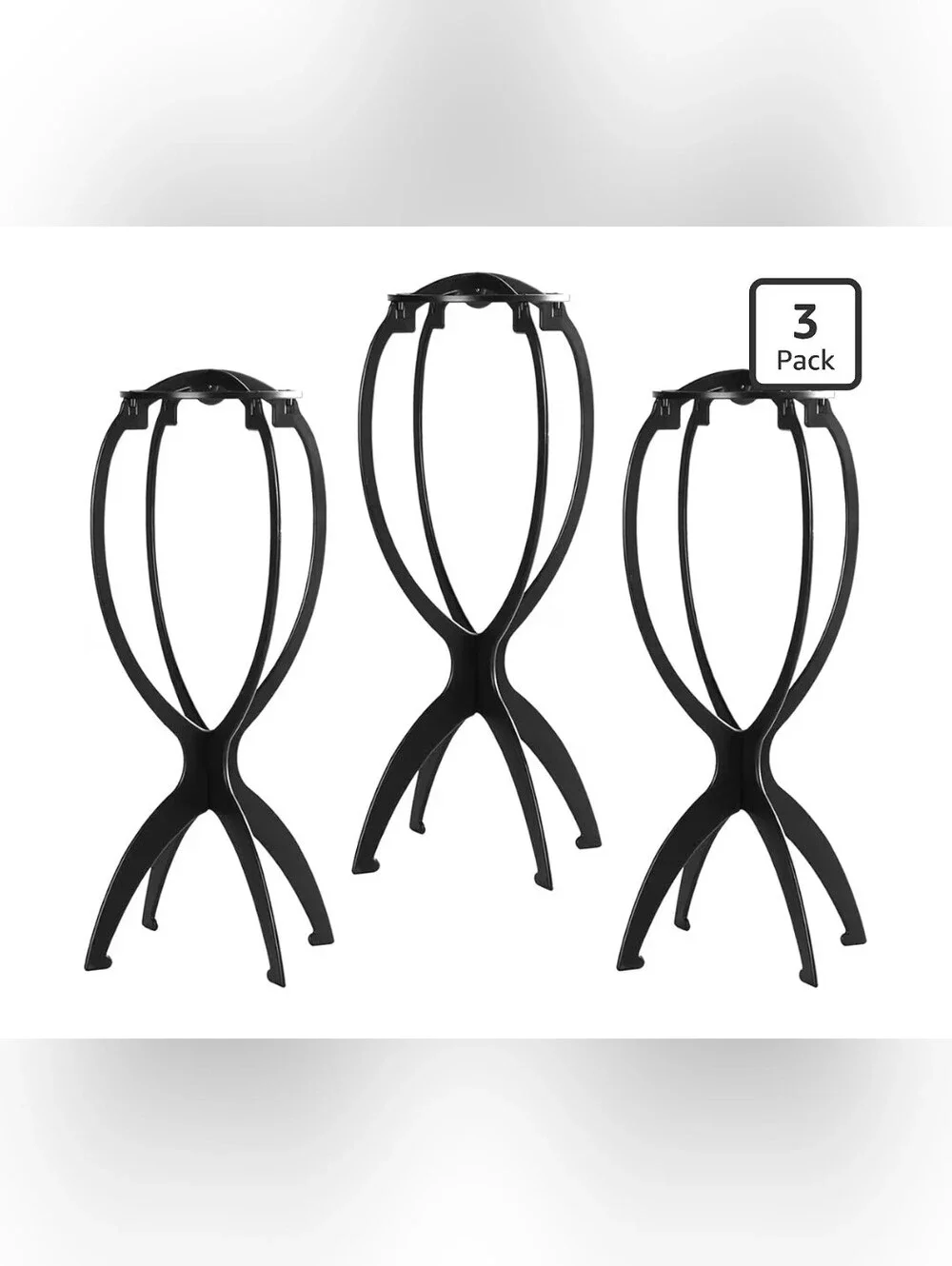 Dreamlover Wig Stand 3-Pack Portable Folding Wig Holders